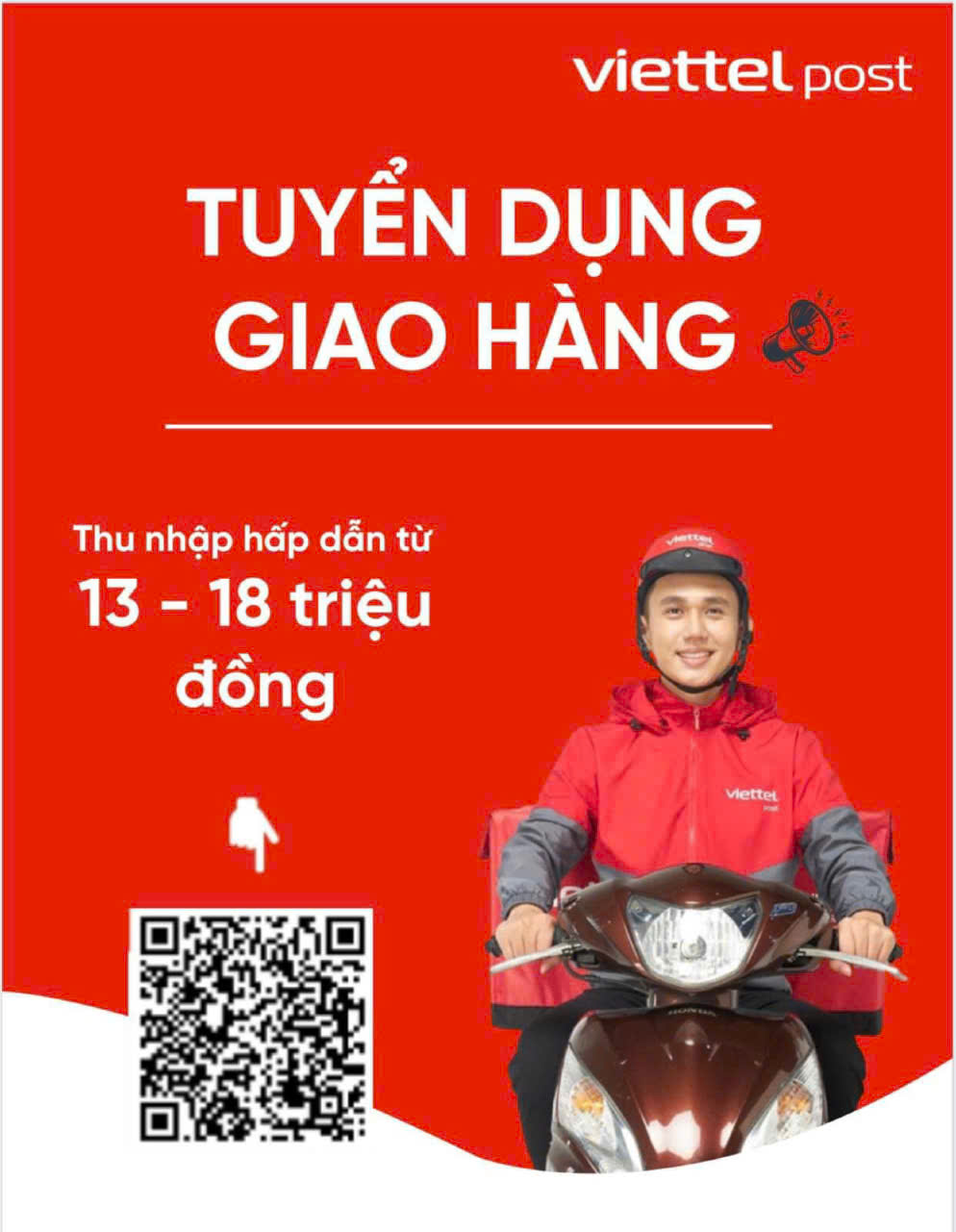 VIETTEL POST NHƠN TRẠCH tuyển NV giao hàng bằng xe máy